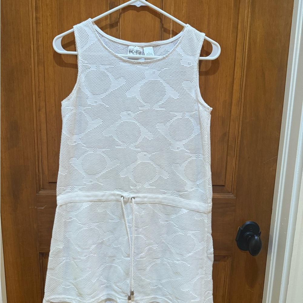 White Swim Coverup with Penguin Patterns